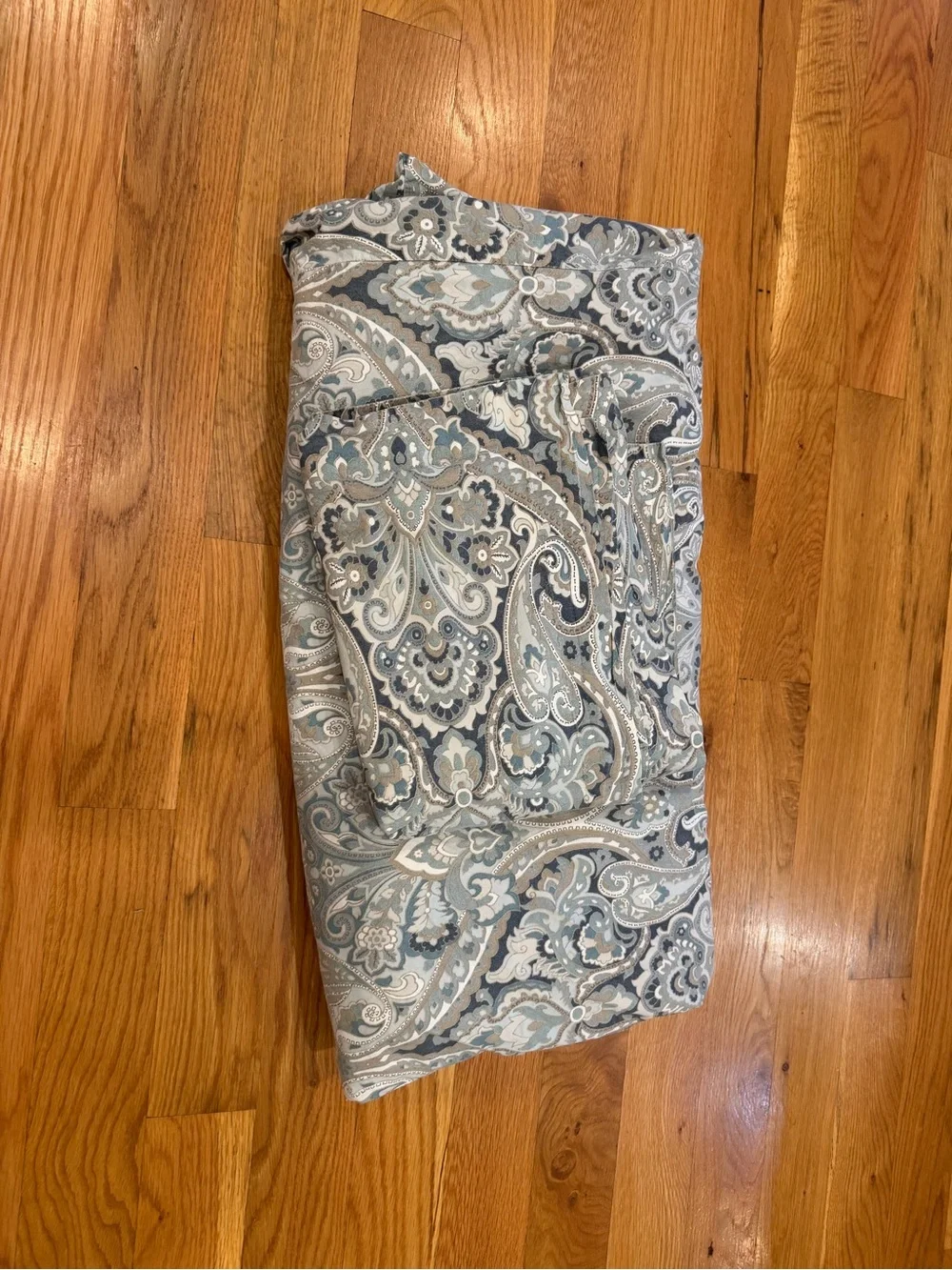 Pottery Barn McKenna Blye Gray Paisley King Duvet Cover & 2 King Shams